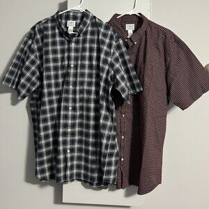 L.L. Bean ⭐️Bundle of 2⭐️ Short Sleeve Plaid Button Down Shirts Men's Size XXL